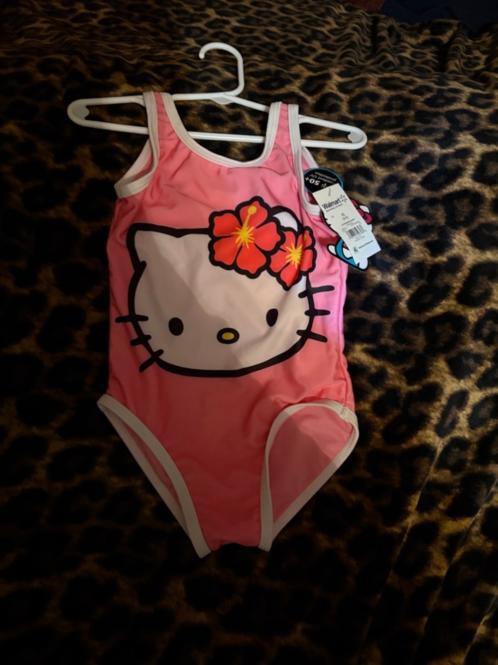 Hello Kitty Pink Floral One-Piece Swimwear for Kids